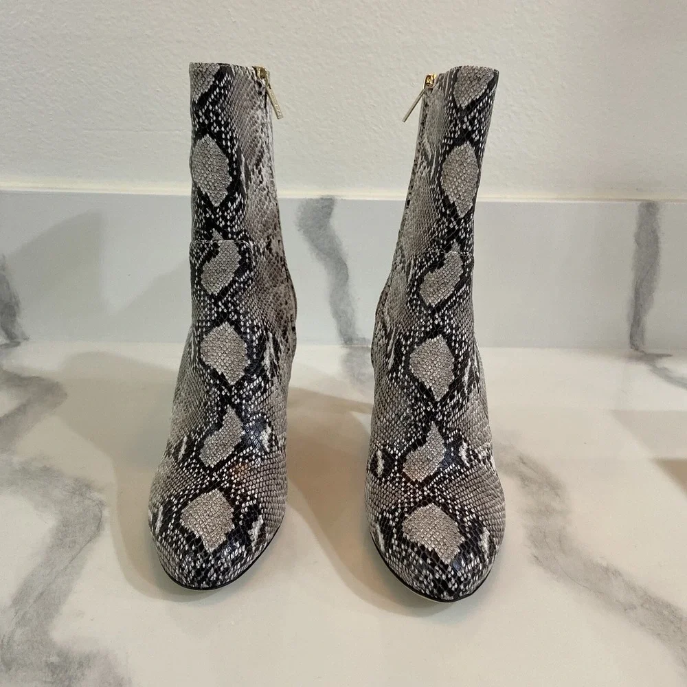 Jimmy Choo JC Boots Snakeskin Midcalf Python Ankle Boots Women's 10 EUR 40